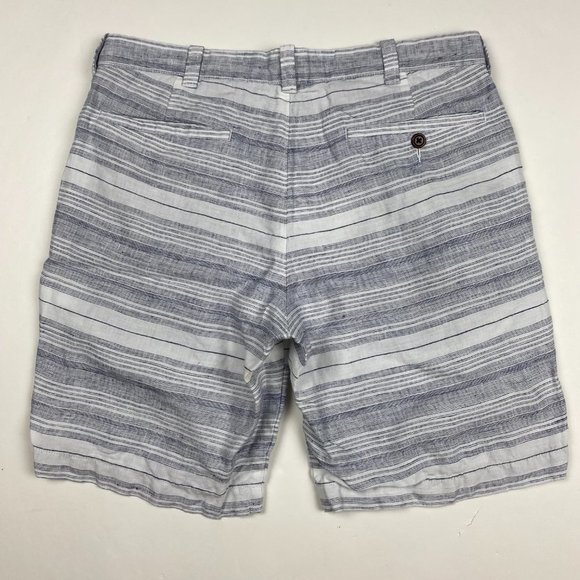 J.CREW Stanton 100% Linen Shorts Mens 32 Gray White - Picture 2 of 12